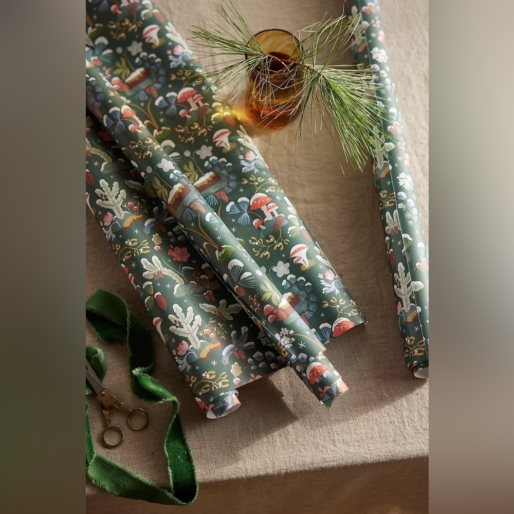 Anthropologie Woodlawn Wrapping Paper 2 Rolls NWT
